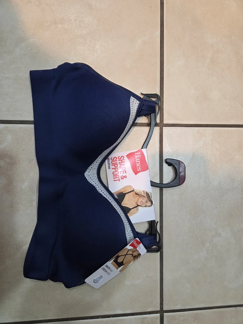 Hanes Navy Shape & Support Wireless Undershirt Bra
